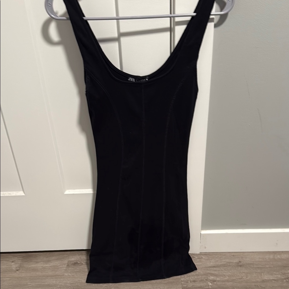 Zara Black Fitted Mini Dress